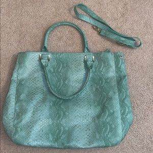 The Limited Faux Snake Skin Bag, Mint Green